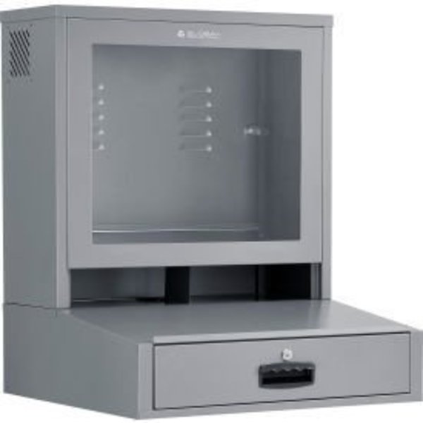 Global Equipment LCD Counter Top Security Computer Cabinet, Dark Gray 239114DG